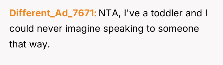 Different_Ad_7671 NTA, I've a toddler and I could never imagine...