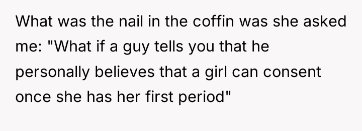 What was the nail in the coffin was she asked...