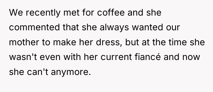 We recently met for coffee and she commented that she...