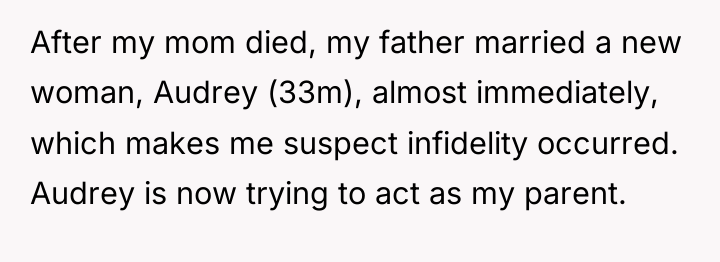 After my mom died, my father married a new woman,...