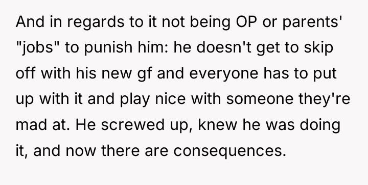 And in regards to it not being OP or parents'...