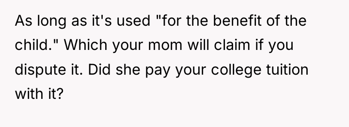 As long as it's used "for the benefit of the...