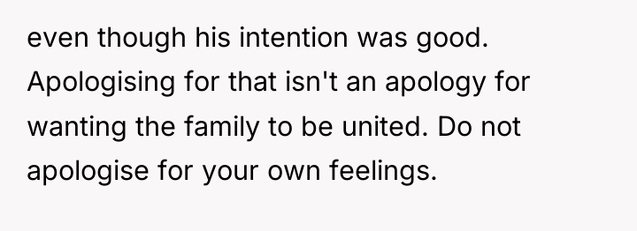 even though his intention was good. Apologising for that isn't...