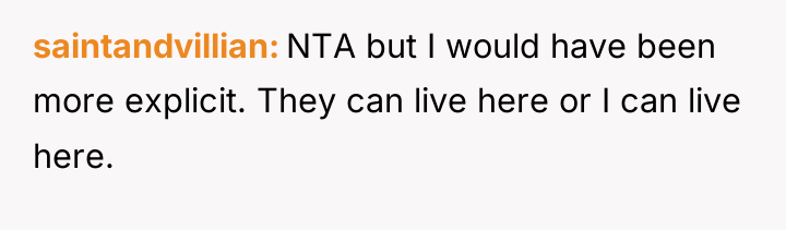 saintandvillian NTA but I would have been more explicit. They...
