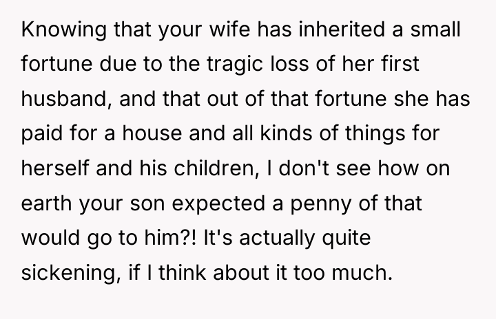 Knowing that your wife has inherited a small fortune due...