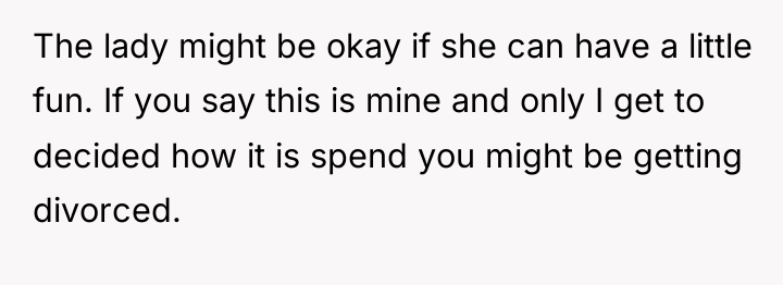 The lady might be okay if she can have a...