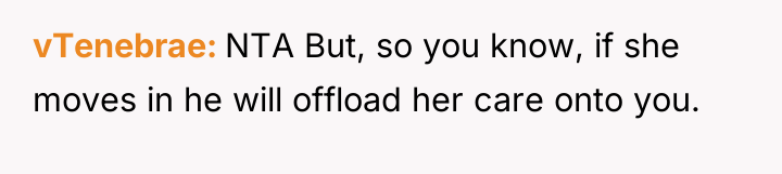 vTenebrae NTA But, so you know, if she moves in...