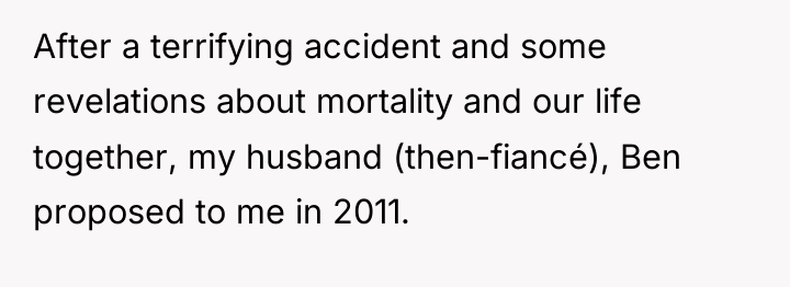 After a terrifying accident and some revelations about mortality and...