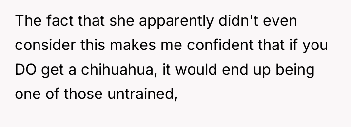 The fact that she apparently didn't even consider this makes...