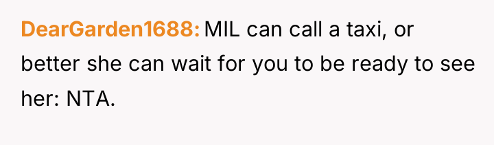 DearGarden1688 MIL can call a taxi, or better she can...