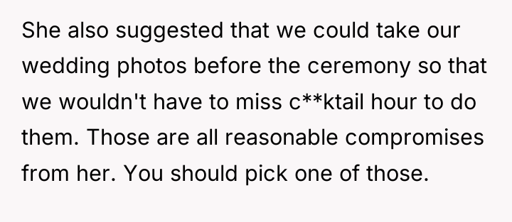 She also suggested that we could take our wedding photos...