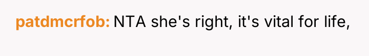patdmcrfob NTA she's right, it's vital for life,