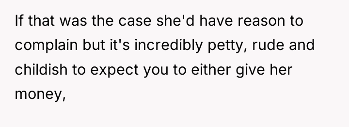 If that was the case she'd have reason to complain...