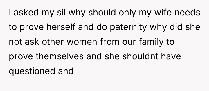 I asked my sil why should only my wife needs...