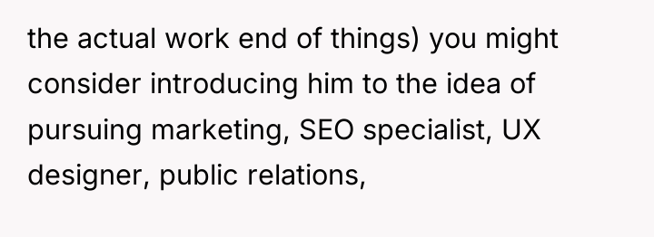 the actual work end of things) you might consider introducing...