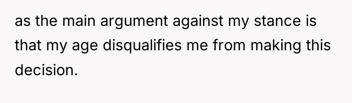as the main argument against my stance is that my...