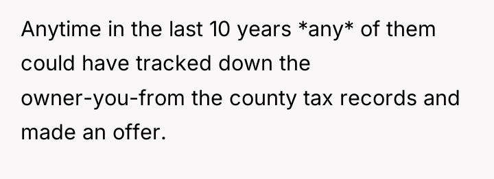 Anytime in the last 10 years *any* of them could...