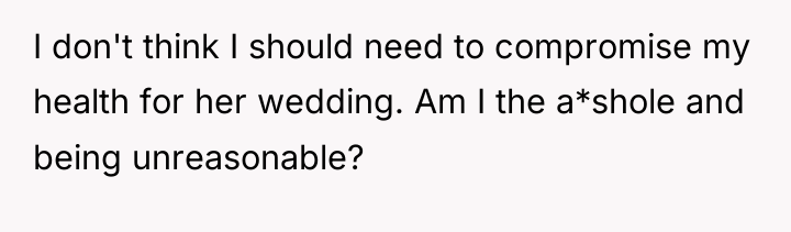 I don't think I should need to compromise my health...