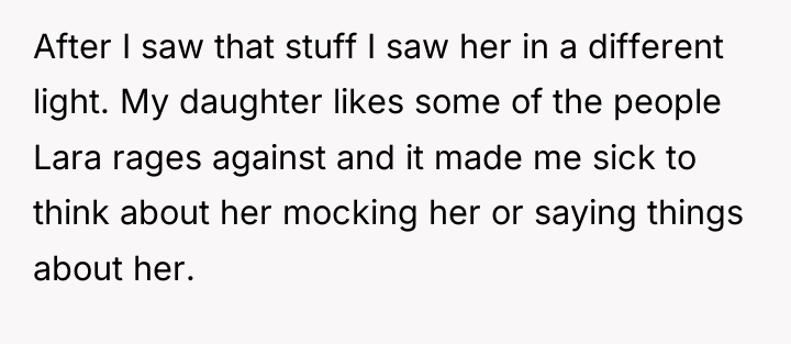 After I saw that stuff I saw her in a...