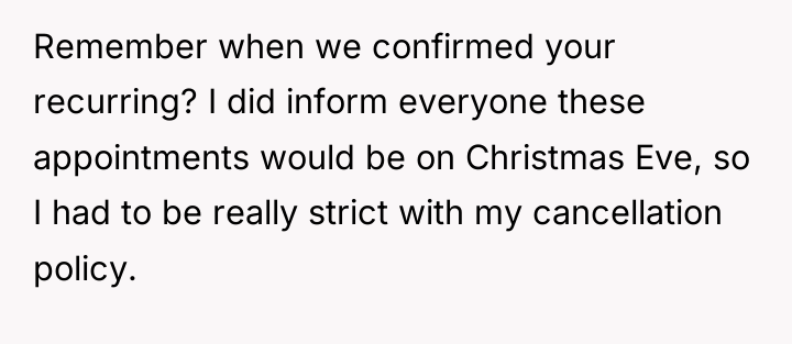 Remember when we confirmed your recurring? I did inform everyone...
