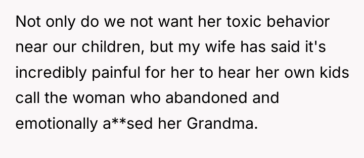 Not only do we not want her toxic behavior near...