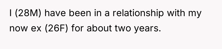 I (28M) have been in a relationship with my now...