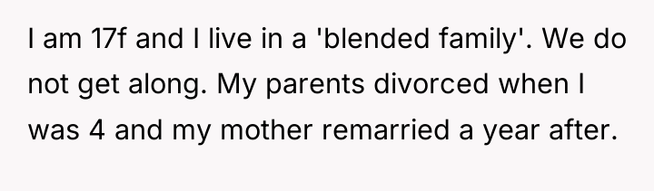 I am 17f and I live in a 'blended family'....