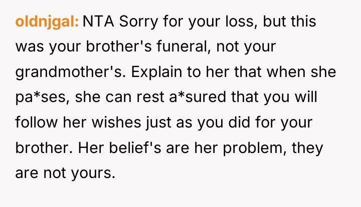oldnjgal NTA Sorry for your loss, but this was your...
