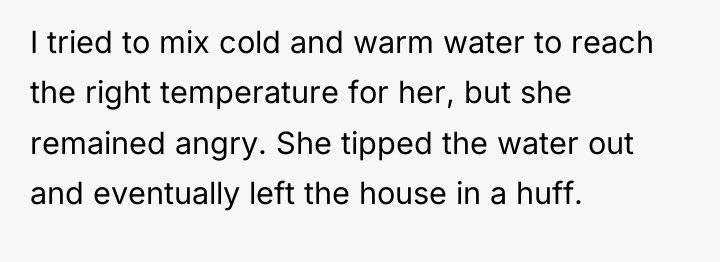 I tried to mix cold and warm water to reach...