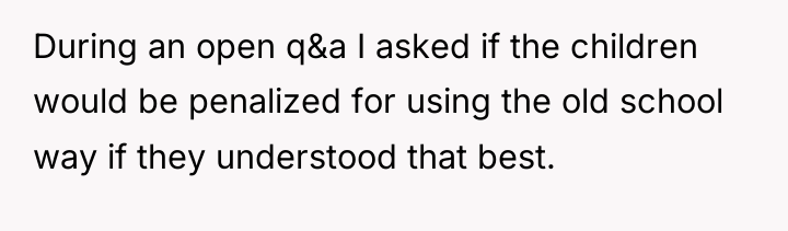 During an open q&a I asked if the children would...