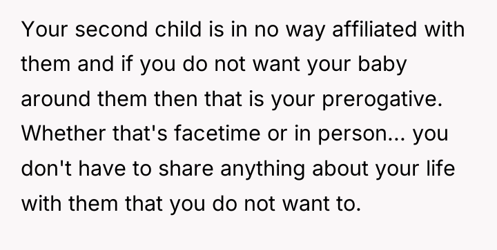 Your second child is in no way affiliated with them...