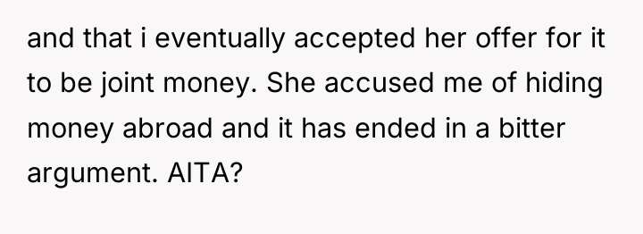 and that i eventually accepted her offer for it to...