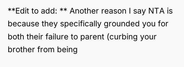 **Edit to add: ** Another reason I say NTA is...