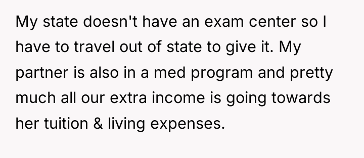 My state doesn't have an exam center so I have...