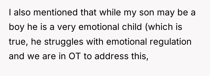 I also mentioned that while my son may be a...