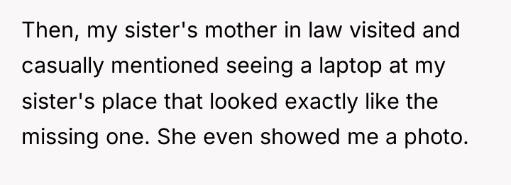 Then, my sister's mother in law visited and casually mentioned...
