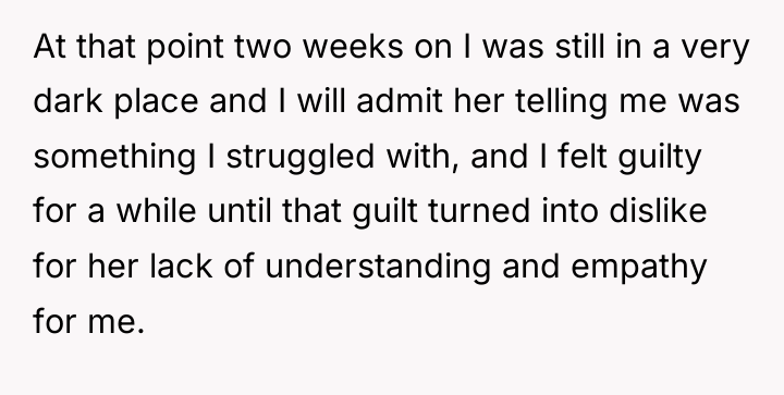 At that point two weeks on I was still in...