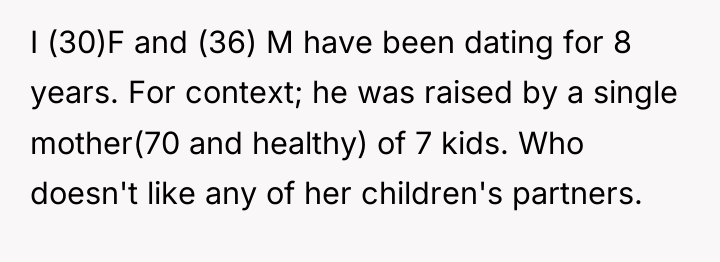 I (30)F and (36) M have been dating for 8...