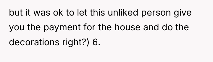 but it was ok to let this unliked person give...