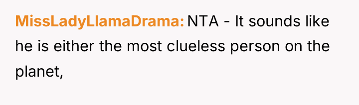 MissLadyLlamaDrama NTA - It sounds like he is either the...