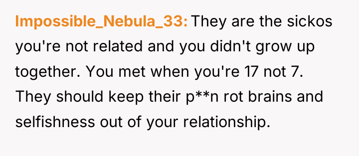 Impossible_Nebula_33 They are the sickos you're not related and you...