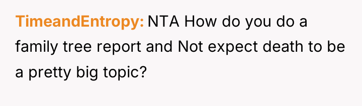 TimeandEntropy NTA How do you do a family tree report...