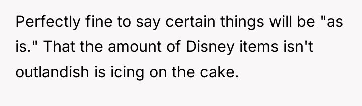 Perfectly fine to say certain things will be "as is."...