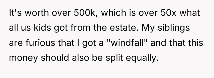 It's worth over 500k, which is over 50x what all...
