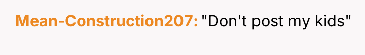 Mean-Construction207 "Don't post my kids"