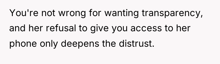 You're not wrong for wanting transparency, and her refusal to...