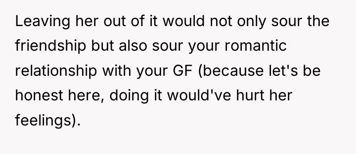 Leaving her out of it would not only sour the...