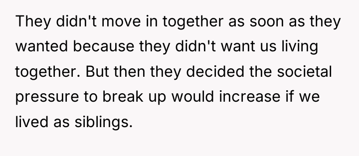 They didn't move in together as soon as they wanted...