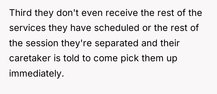 Third they don't even receive the rest of the services...