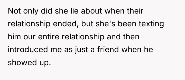 Not only did she lie about when their relationship ended,...